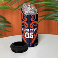 Custom Aotearoa Whakatohea 4 in 1 Can Cooler Tumbler Maori Tribal Pattern LT05 - Polynesian Pride