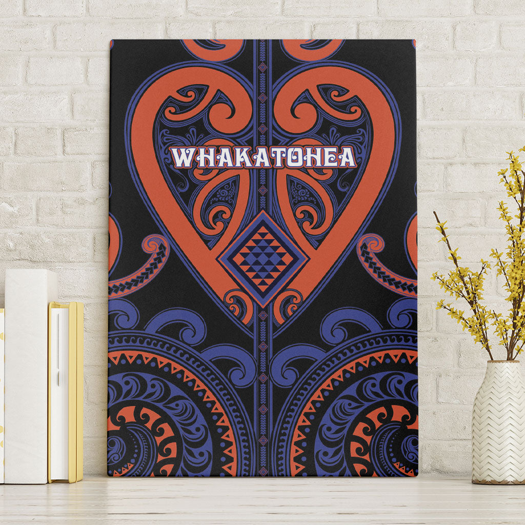 Aotearoa Whakatohea Canvas Wall Art Maori Tribal Pattern LT05 Without Frame Navy - Polynesian Pride