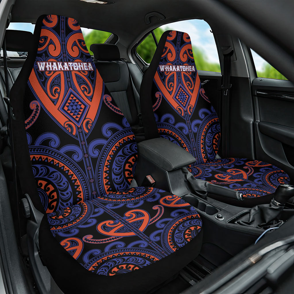 Aotearoa Whakatohea Car Seat Cover Maori Tribal Pattern LT05 One Size Navy - Polynesian Pride