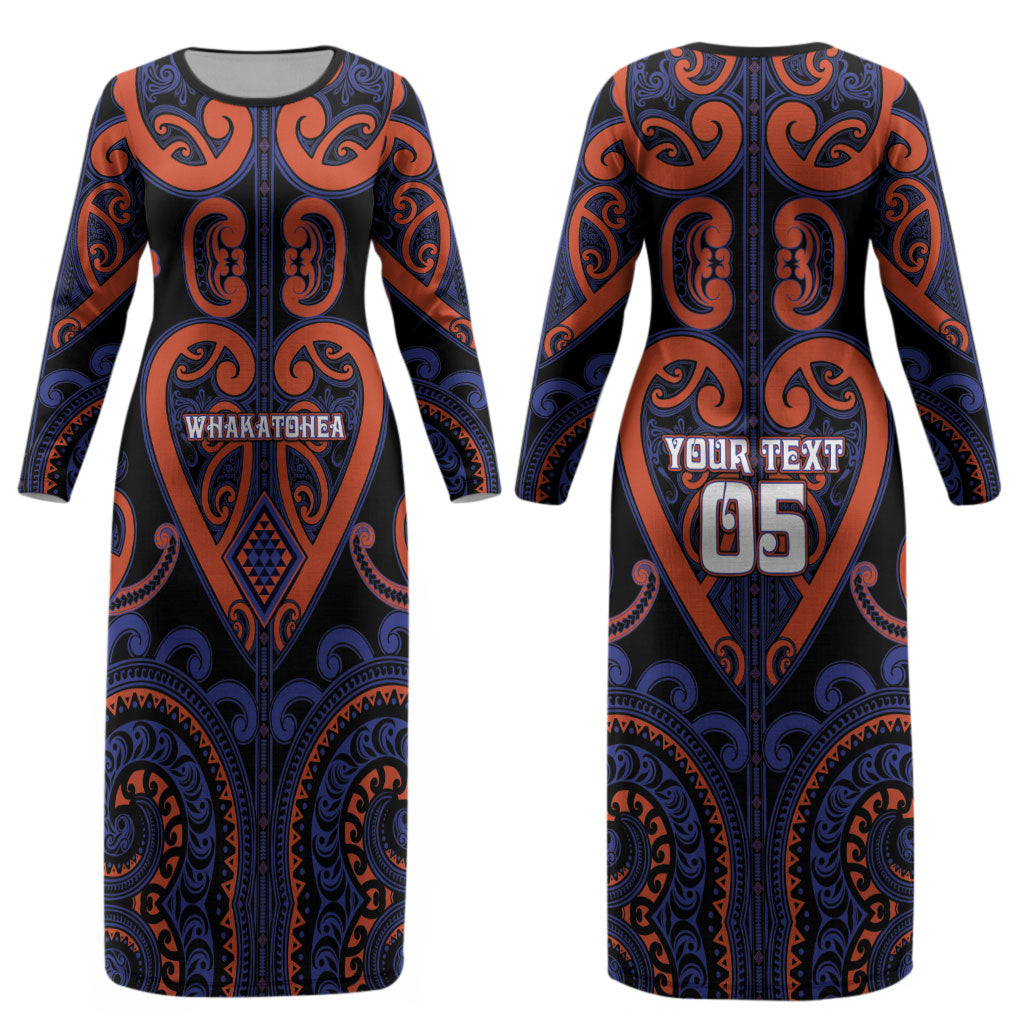 Custom Aotearoa Whakatohea Couples Matching Long Sleeve Bodycon Dress and Hawaiian Shirt Maori Tribal Pattern LT05 - Polynesian Pride