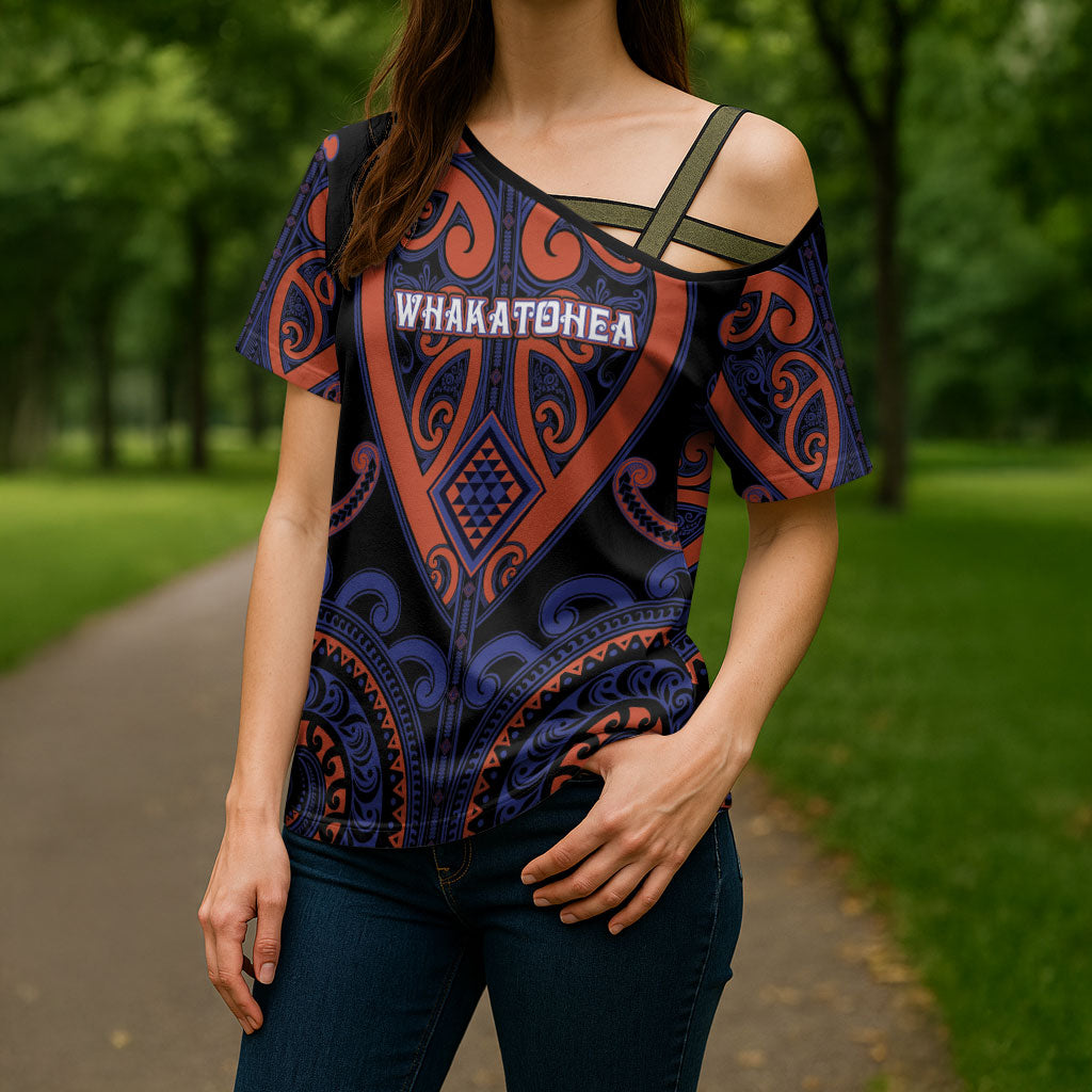 Custom Aotearoa Whakatohea Cross Shoulder Shirt Maori Tribal Pattern LT05 - Polynesian Pride