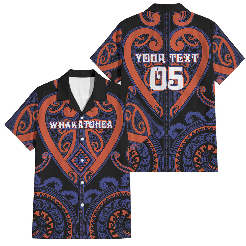 Custom Aotearoa Whakatohea Family Matching Long Sleeve Bodycon Dress and Hawaiian Shirt Maori Tribal Pattern LT05 Dad's Shirt - Short Sleeve Navy - Polynesian Pride