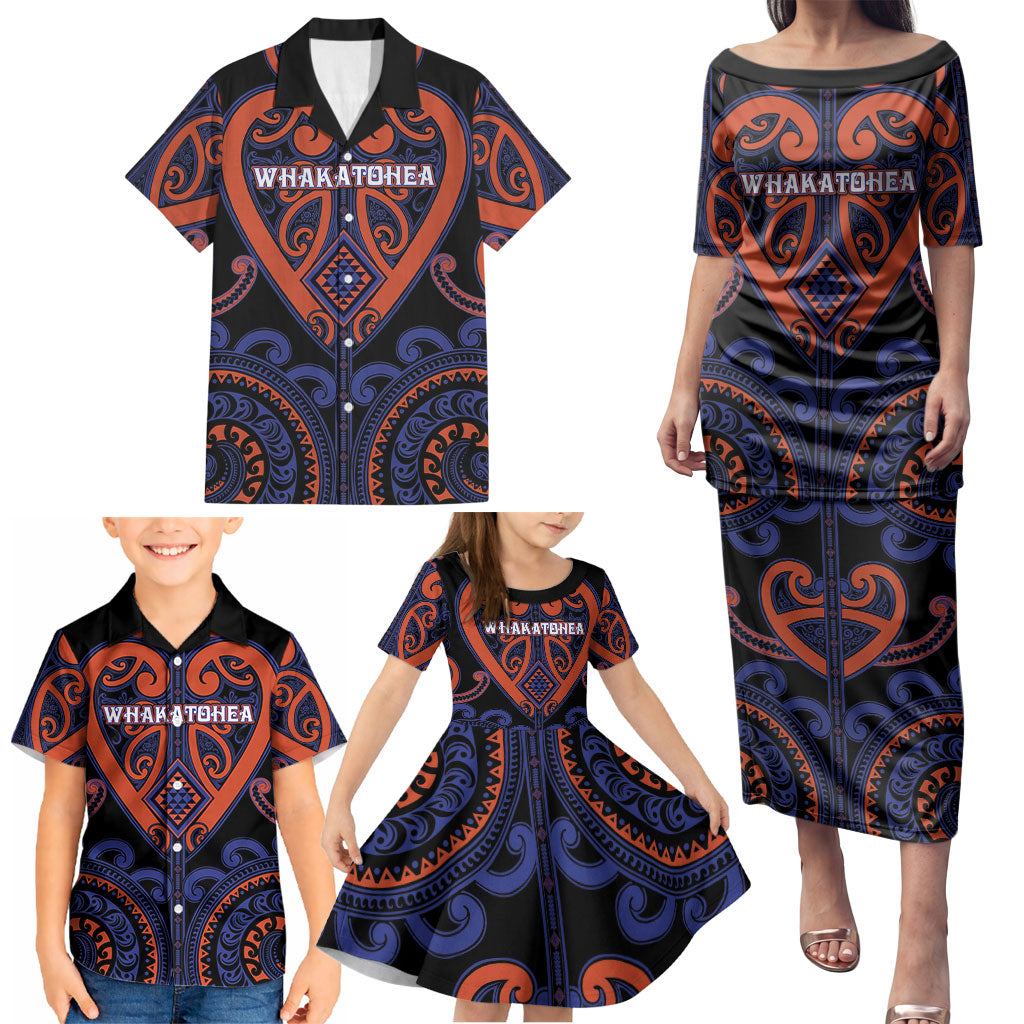 Custom Aotearoa Whakatohea Family Matching Puletasi and Hawaiian Shirt Maori Tribal Pattern LT05 - Polynesian Pride