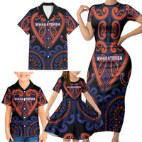 Custom Aotearoa Whakatohea Family Matching Short Sleeve Bodycon Dress and Hawaiian Shirt Maori Tribal Pattern LT05 - Polynesian Pride