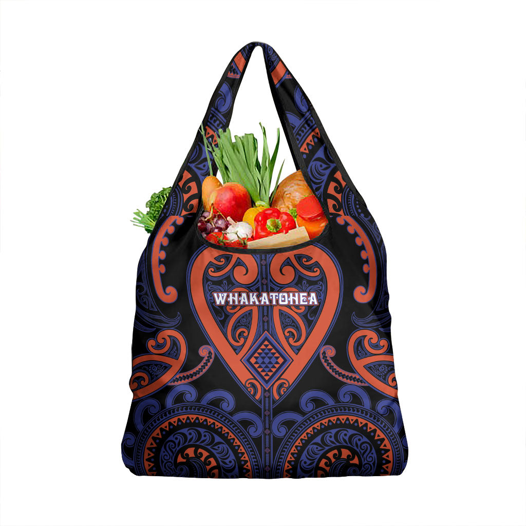 Aotearoa Whakatohea Grocery Bag Maori Tribal Pattern LT05 1-pack One Size Navy - Polynesian Pride