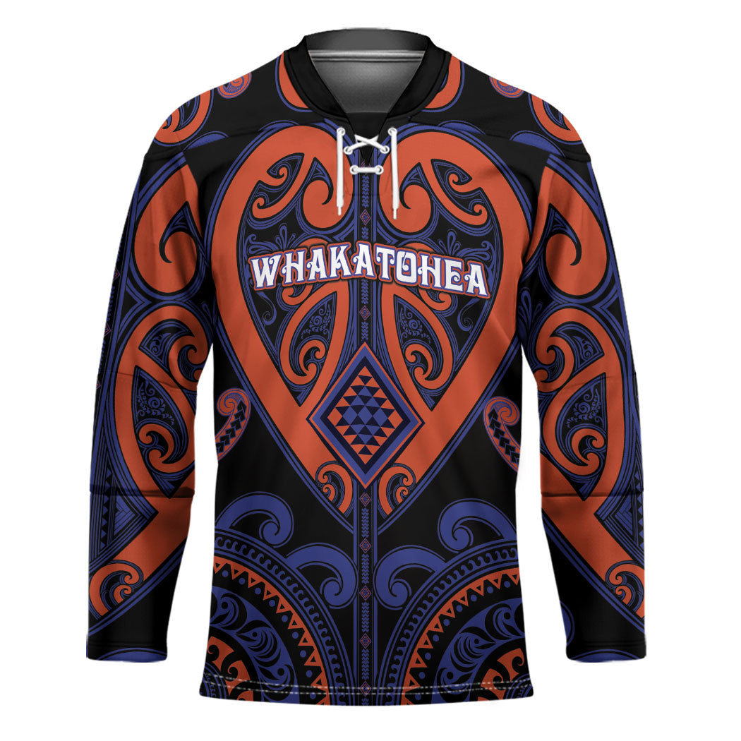 Custom Aotearoa Whakatohea Hockey Jersey Maori Tribal Pattern LT05 Unisex Navy - Polynesian Pride