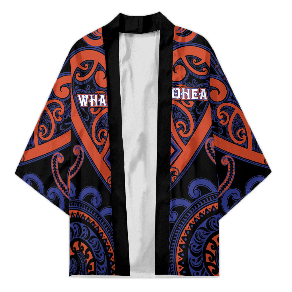 Custom Aotearoa Whakatohea Kimono Maori Tribal Pattern LT05 Unisex Navy - Polynesian Pride