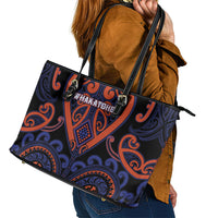 Aotearoa Whakatohea Leather Tote Bag Maori Tribal Pattern LT05 - Polynesian Pride