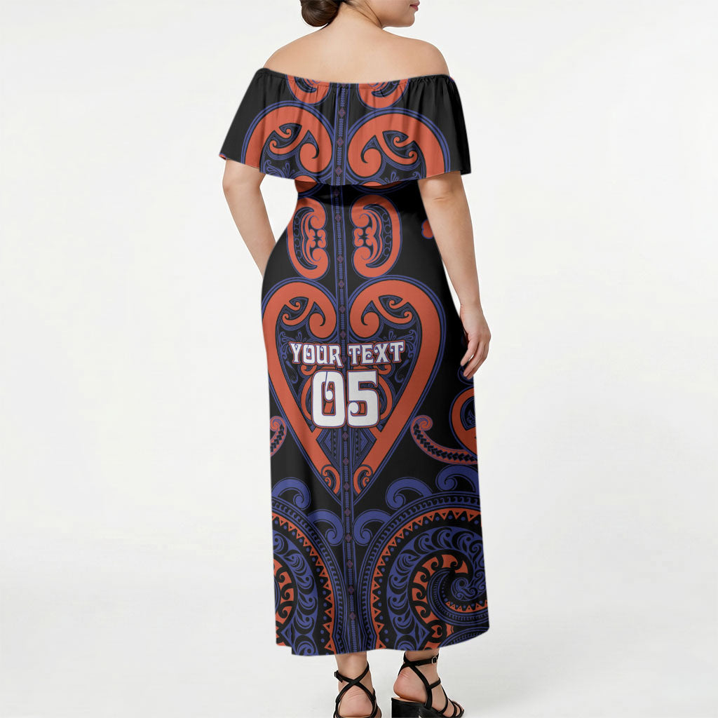 Custom Aotearoa Whakatohea Off Shoulder Maxi Dress Maori Tribal Pattern LT05 - Polynesian Pride
