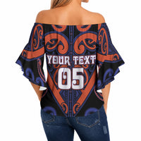 Custom Aotearoa Whakatohea Off Shoulder Wrap Waist Top Maori Tribal Pattern LT05 - Polynesian Pride