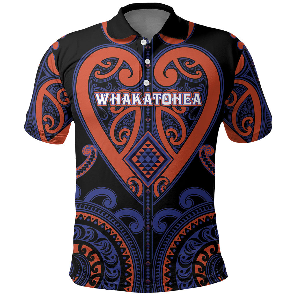 Custom Aotearoa Whakatohea Polo Shirt Maori Tribal Pattern LT05 Navy - Polynesian Pride