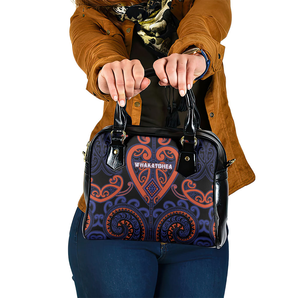 Aotearoa Whakatohea Shoulder Handbag Maori Tribal Pattern LT05 One Size Navy - Polynesian Pride