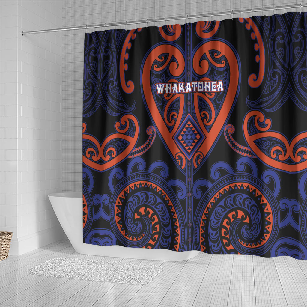 Aotearoa Whakatohea Shower Curtain Maori Tribal Pattern LT05 - Polynesian Pride