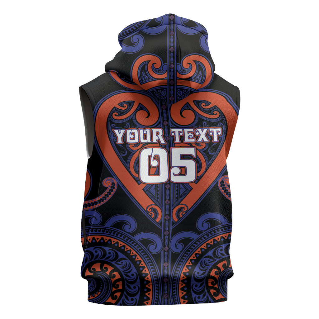 Custom Aotearoa Whakatohea Sleeveless Hoodie Maori Tribal Pattern LT05 - Polynesian Pride