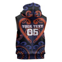 Custom Aotearoa Whakatohea Sleeveless Hoodie Maori Tribal Pattern LT05 - Polynesian Pride