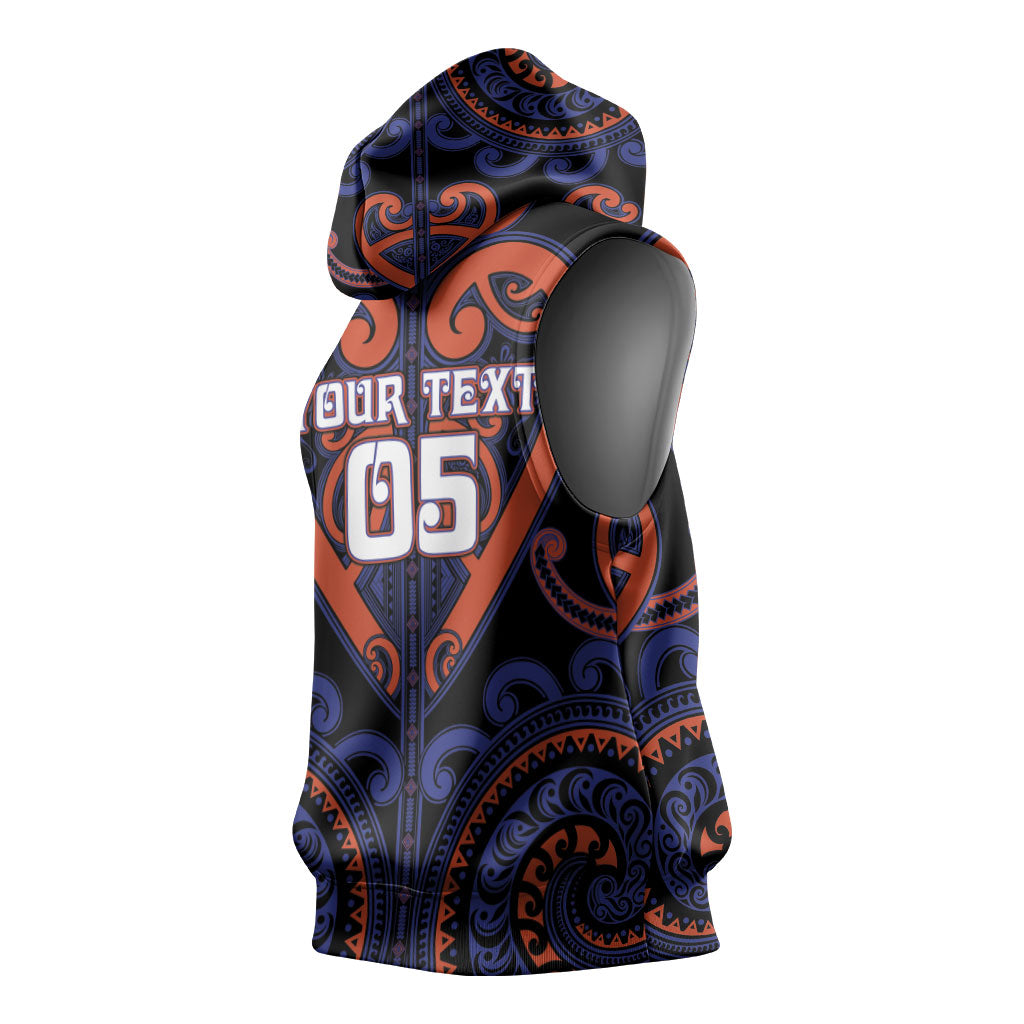 Custom Aotearoa Whakatohea Sleeveless Hoodie Maori Tribal Pattern LT05 - Polynesian Pride