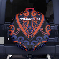Aotearoa Whakatohea Spare Tire Cover Maori Tribal Pattern LT05 No hole Navy - Polynesian Pride
