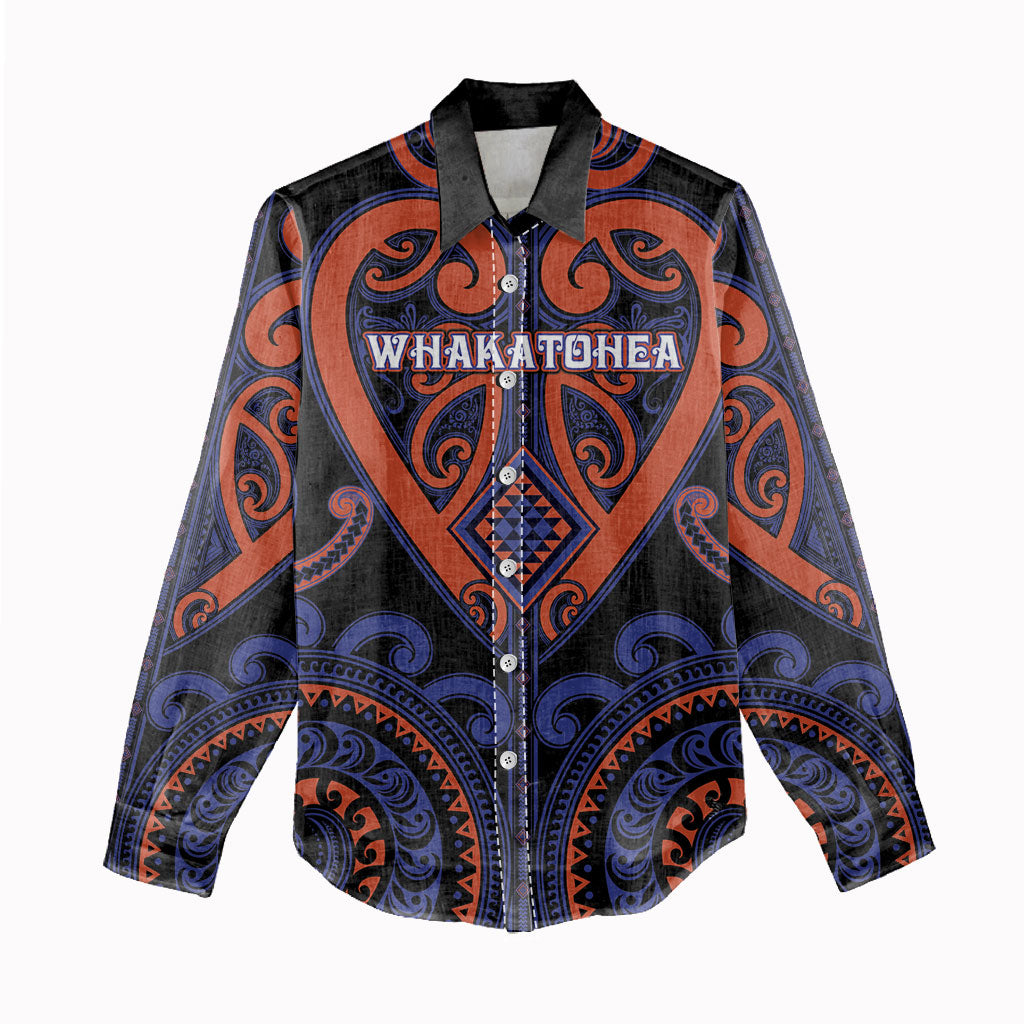 Custom Aotearoa Whakatohea Women Casual Shirt Maori Tribal Pattern LT05 - Polynesian Pride