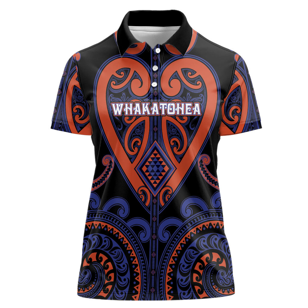 Custom Aotearoa Whakatohea Women Polo Shirt Maori Tribal Pattern