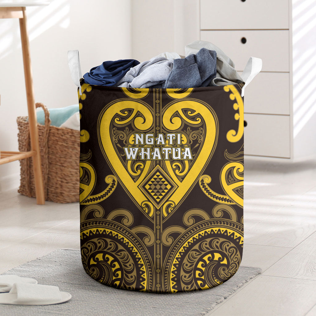 Aotearoa Ngati Whatua Laundry Basket Maori Tribal Pattern LT05 Yellow - Polynesian Pride