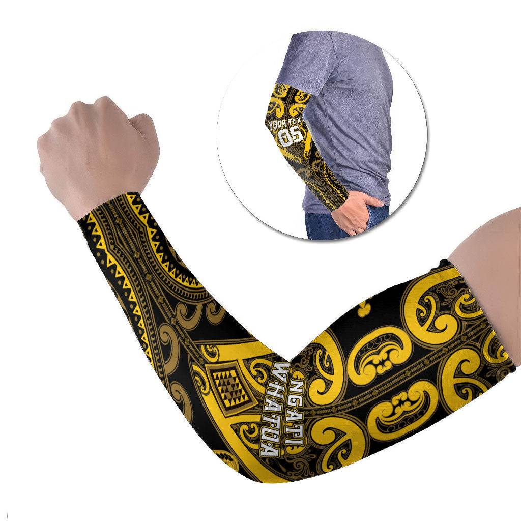 Custom Aotearoa Ngati Whatua Arm Sleeves Maori Tribal Pattern LT05 Set of 2 Yellow - Polynesian Pride