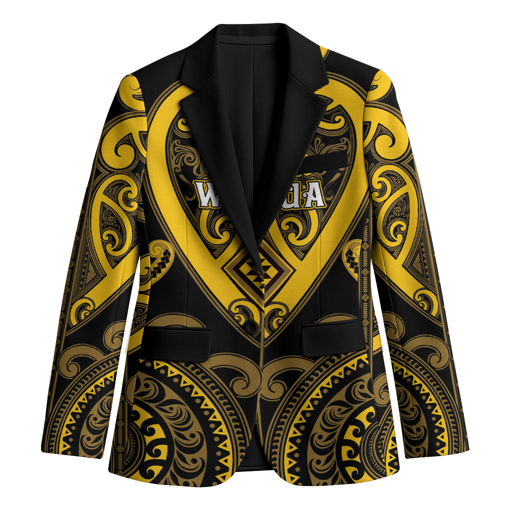 Custom Aotearoa Ngati Whatua Blazer Maori Tribal Pattern LT05 Unisex Yellow - Polynesian Pride