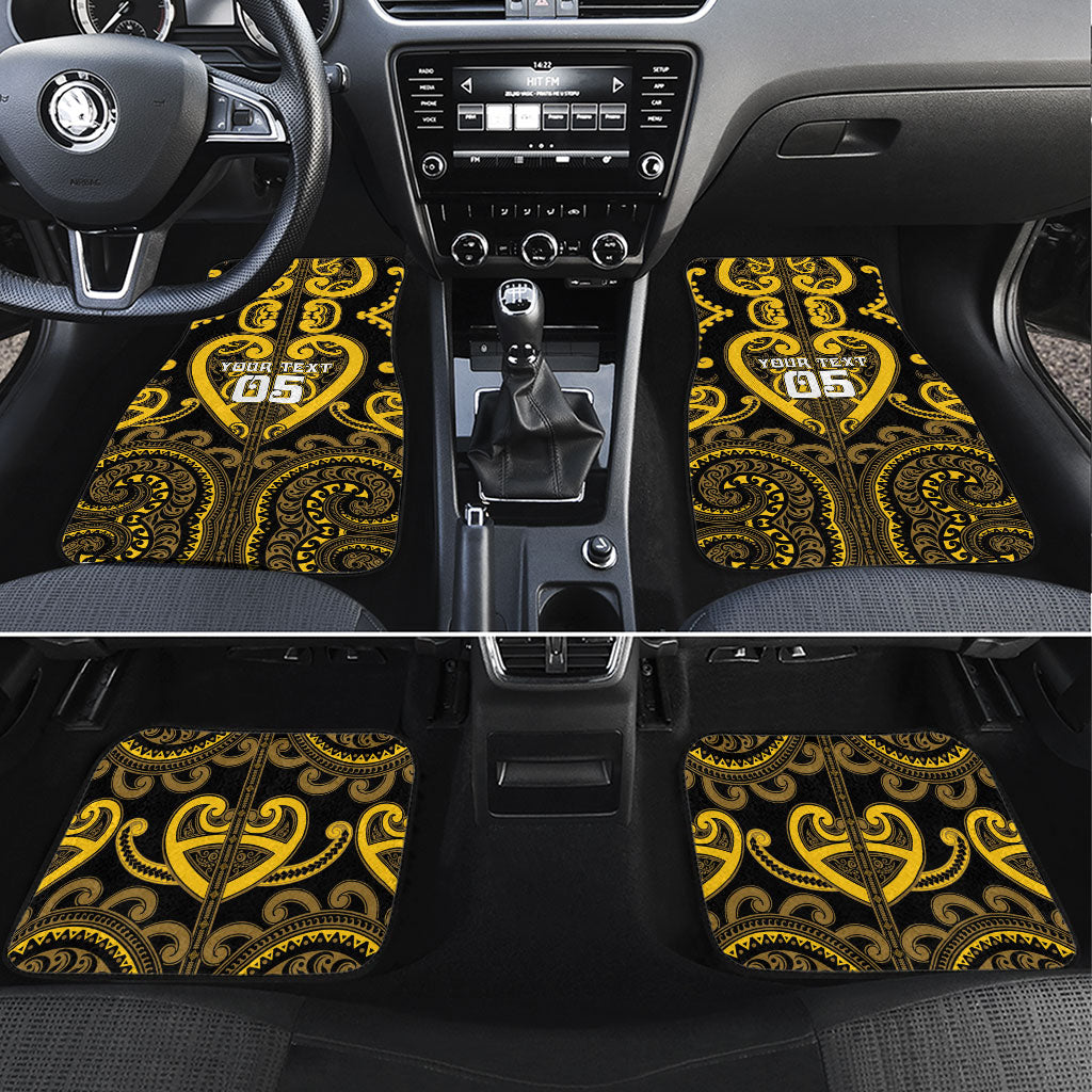Custom Aotearoa Ngati Whatua Car Mats Maori Tribal Pattern LT05 Set 4pcs Yellow - Polynesian Pride