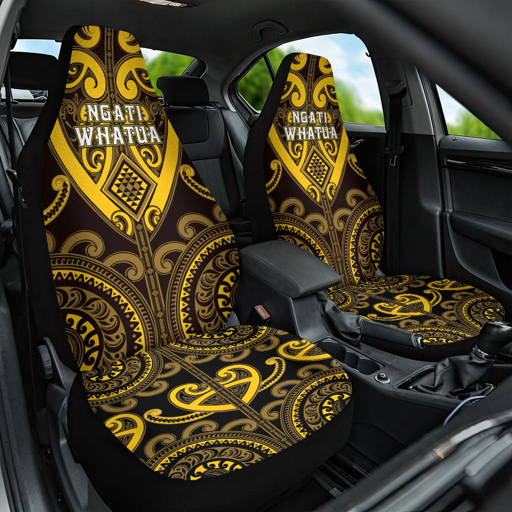 Aotearoa Ngati Whatua Car Seat Cover Maori Tribal Pattern LT05 One Size Yellow - Polynesian Pride
