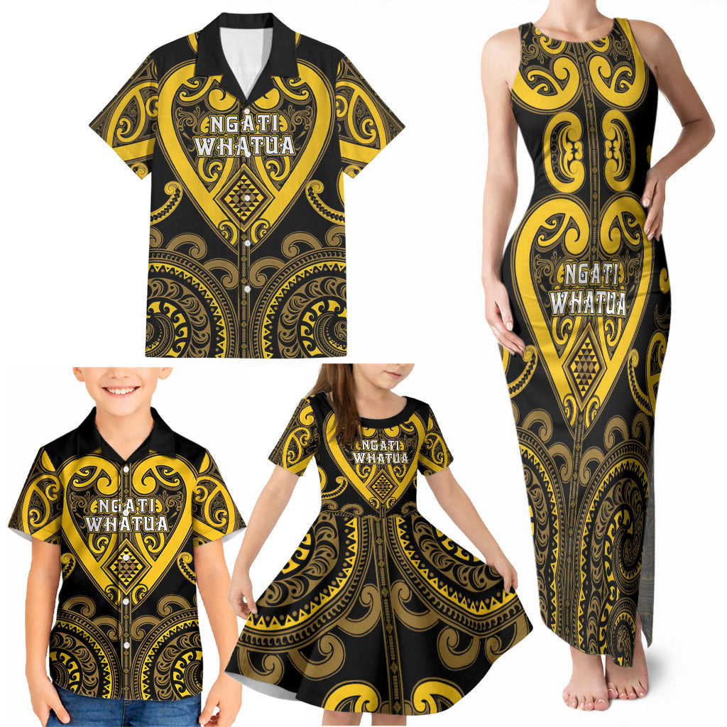 Custom Aotearoa Ngati Whatua Family Matching Tank Maxi Dress and Hawaiian Shirt Maori Tribal Pattern LT05 - Polynesian Pride
