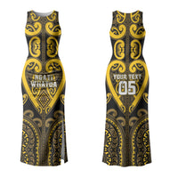Custom Aotearoa Ngati Whatua Family Matching Tank Maxi Dress and Hawaiian Shirt Maori Tribal Pattern LT05 Mom's Dress Yellow - Polynesian Pride