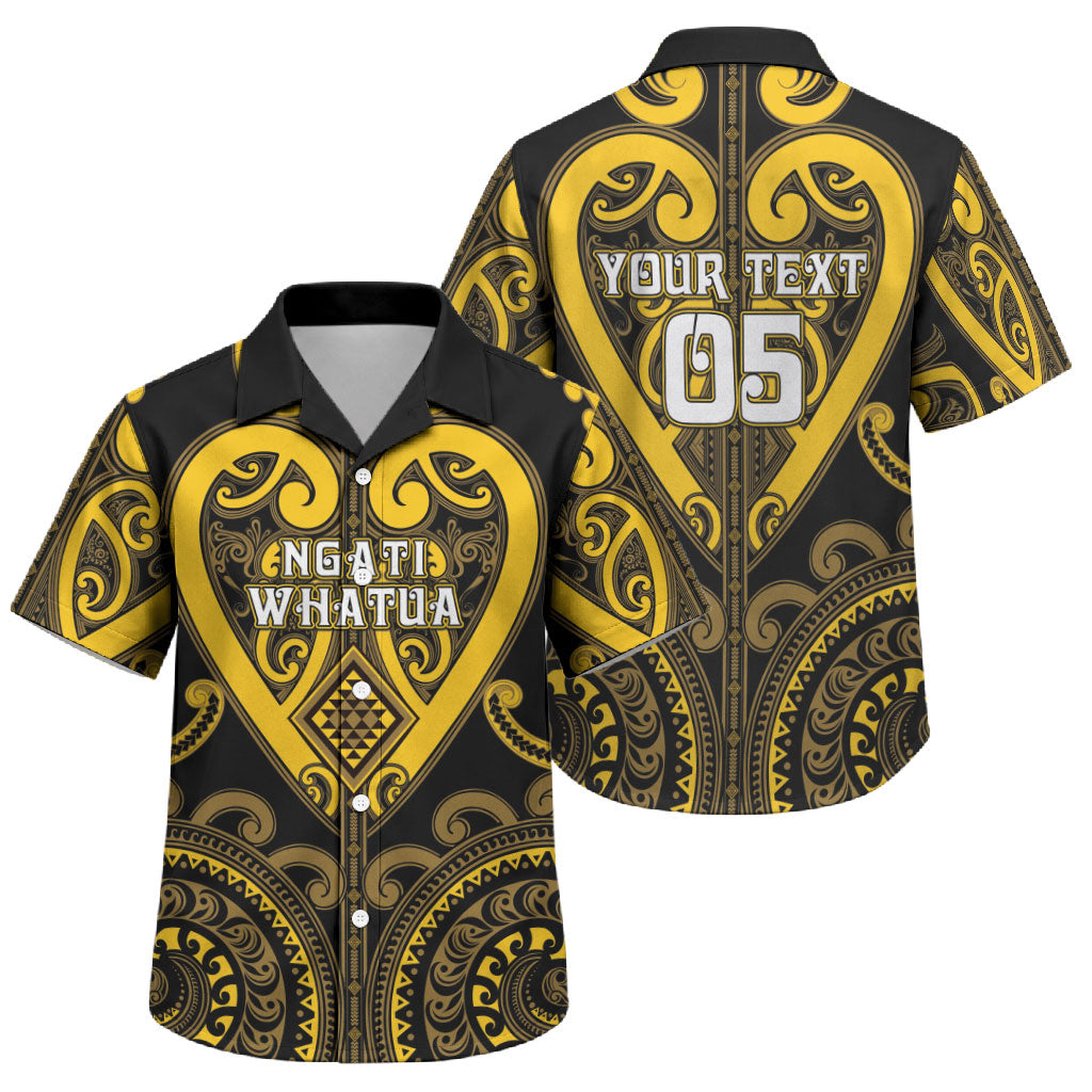 Custom Aotearoa Ngati Whatua Family Matching Tank Maxi Dress and Hawaiian Shirt Maori Tribal Pattern LT05 Son's Shirt Yellow - Polynesian Pride