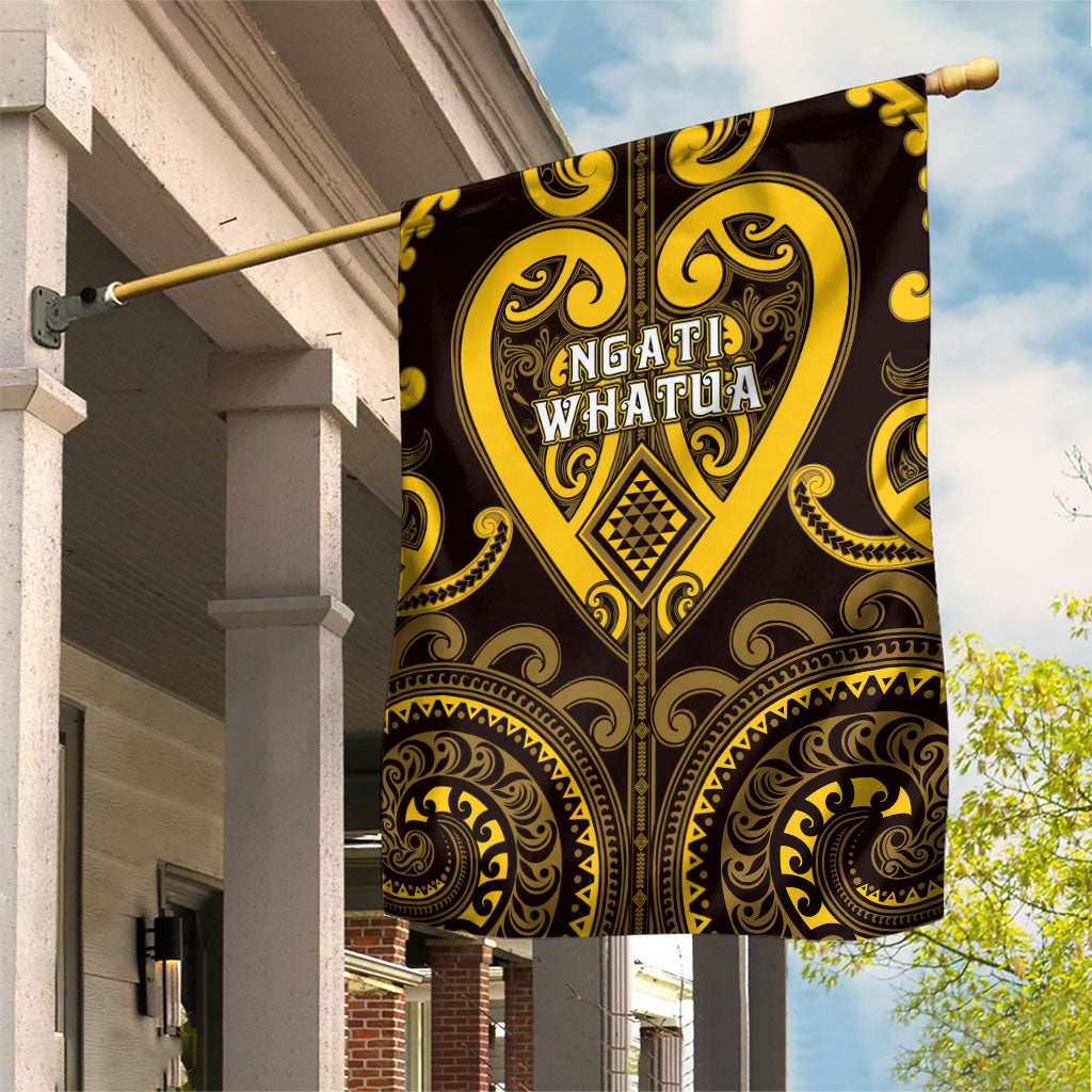 Aotearoa Ngati Whatua Garden Flag Maori Tribal Pattern LT05 House Flag Yellow - Polynesian Pride