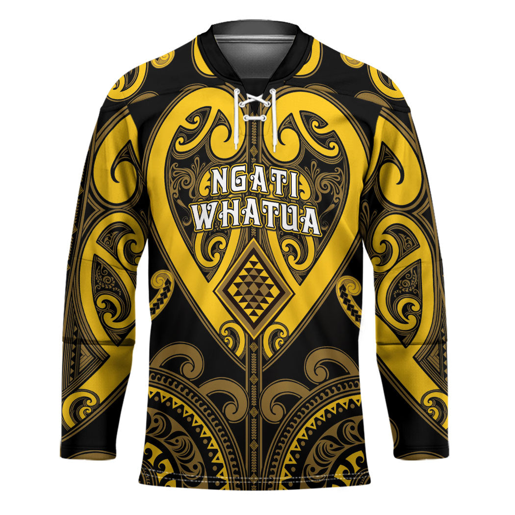 Custom Aotearoa Ngati Whatua Hockey Jersey Maori Tribal Pattern LT05 Unisex Yellow - Polynesian Pride