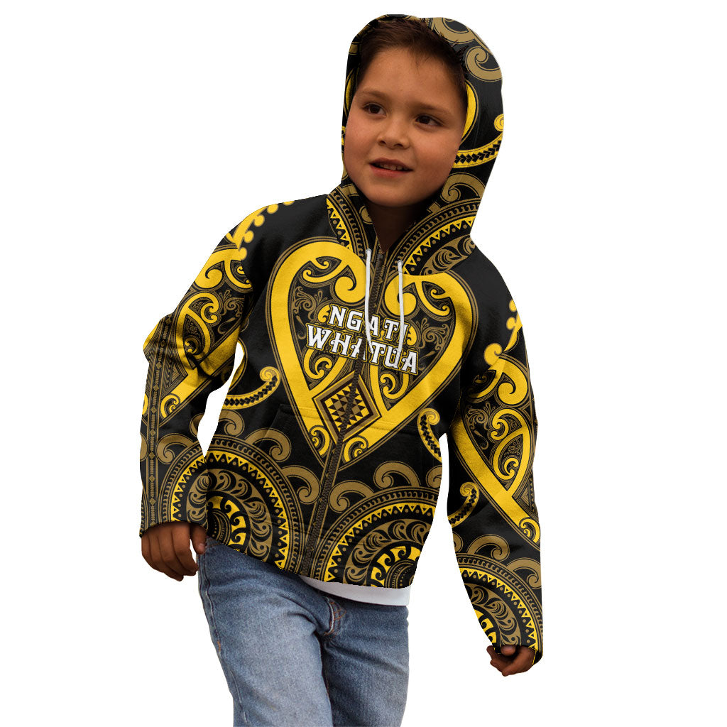 Custom Aotearoa Ngati Whatua Kid Hoodie Maori Tribal Pattern LT05 - Polynesian Pride