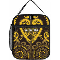 Aotearoa Ngati Whatua Lunch Bag Maori Tribal Pattern LT05 10.2 × 8.3 × 4.3 inch Yellow - Polynesian Pride