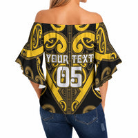 Custom Aotearoa Ngati Whatua Off Shoulder Wrap Waist Top Maori Tribal Pattern LT05 - Polynesian Pride