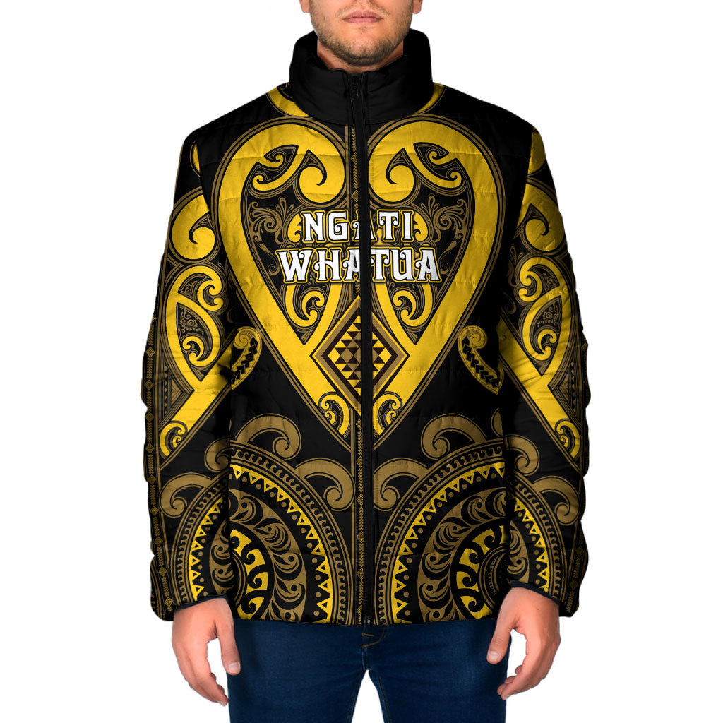 Custom Aotearoa Ngati Whatua Padded Jacket Maori Tribal Pattern LT05 Men Yellow - Polynesian Pride