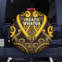 Aotearoa Ngati Whatua Spare Tire Cover Maori Tribal Pattern LT05 No hole Yellow - Polynesian Pride