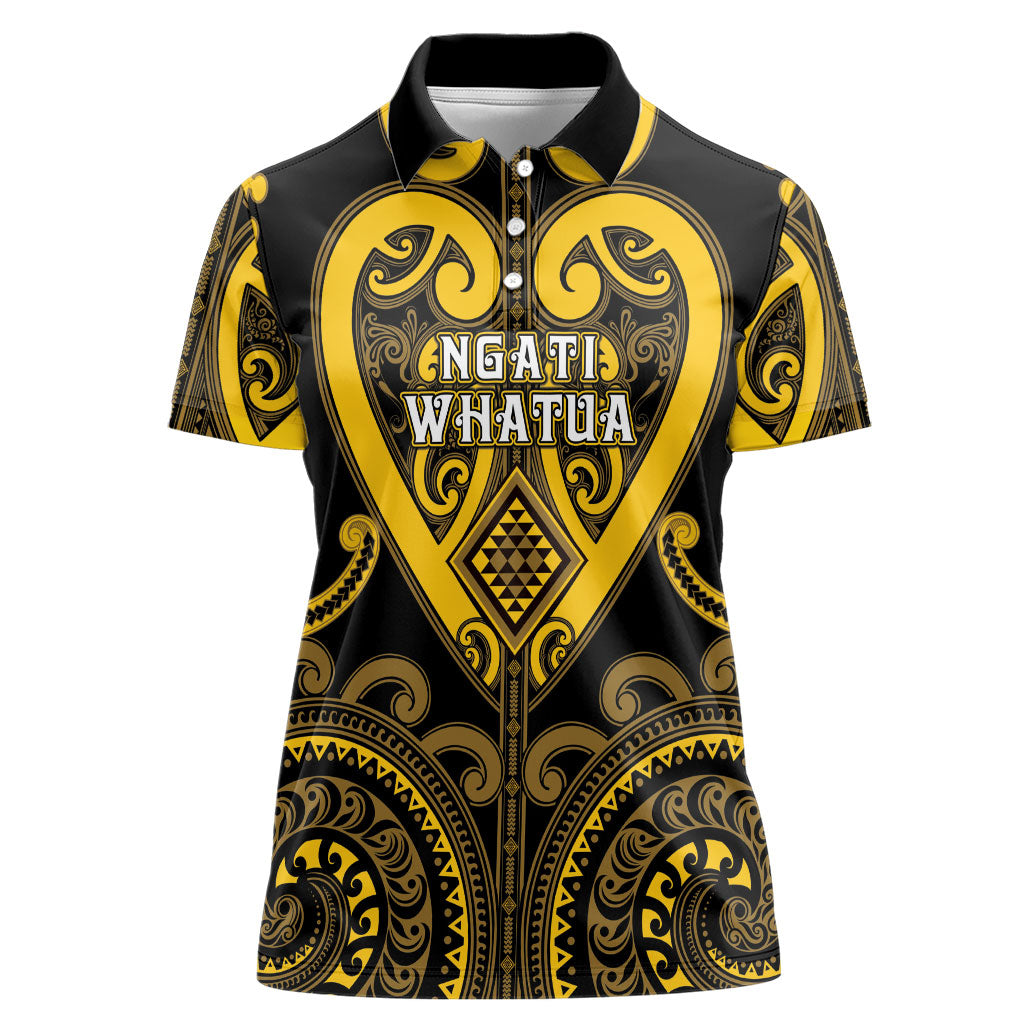 Custom Aotearoa Ngati Whatua Women Polo Shirt Maori Tribal Pattern