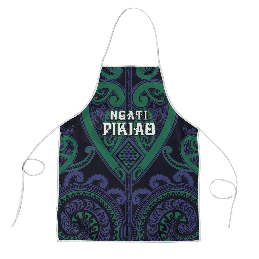 Aotearoa Ngati Pikiao Apron Maori Tribal Pattern LT05 Green - Polynesian Pride