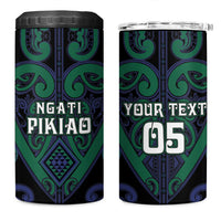 Custom Aotearoa Ngati Pikiao 4 in 1 Can Cooler Tumbler Maori Tribal Pattern LT05 One Size: 16 oz Green - Polynesian Pride
