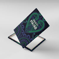 Aotearoa Ngati Pikiao Canvas Wall Art Maori Tribal Pattern LT05 With Frame Green - Polynesian Pride