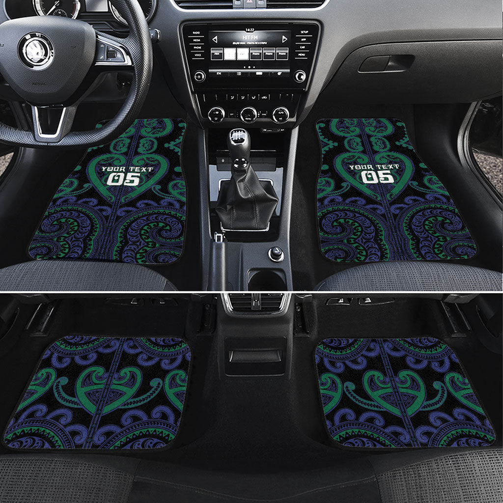 Custom Aotearoa Ngati Pikiao Car Mats Maori Tribal Pattern LT05 Set 4pcs Green - Polynesian Pride