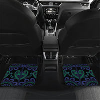 Custom Aotearoa Ngati Pikiao Car Mats Maori Tribal Pattern LT05 Set 2pcs - Back Green - Polynesian Pride