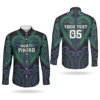 Custom Aotearoa Ngati Pikiao Couples Matching Off Shoulder Short Dress and Long Sleeve Button Shirt Maori Tribal Pattern LT05 - Polynesian Pride