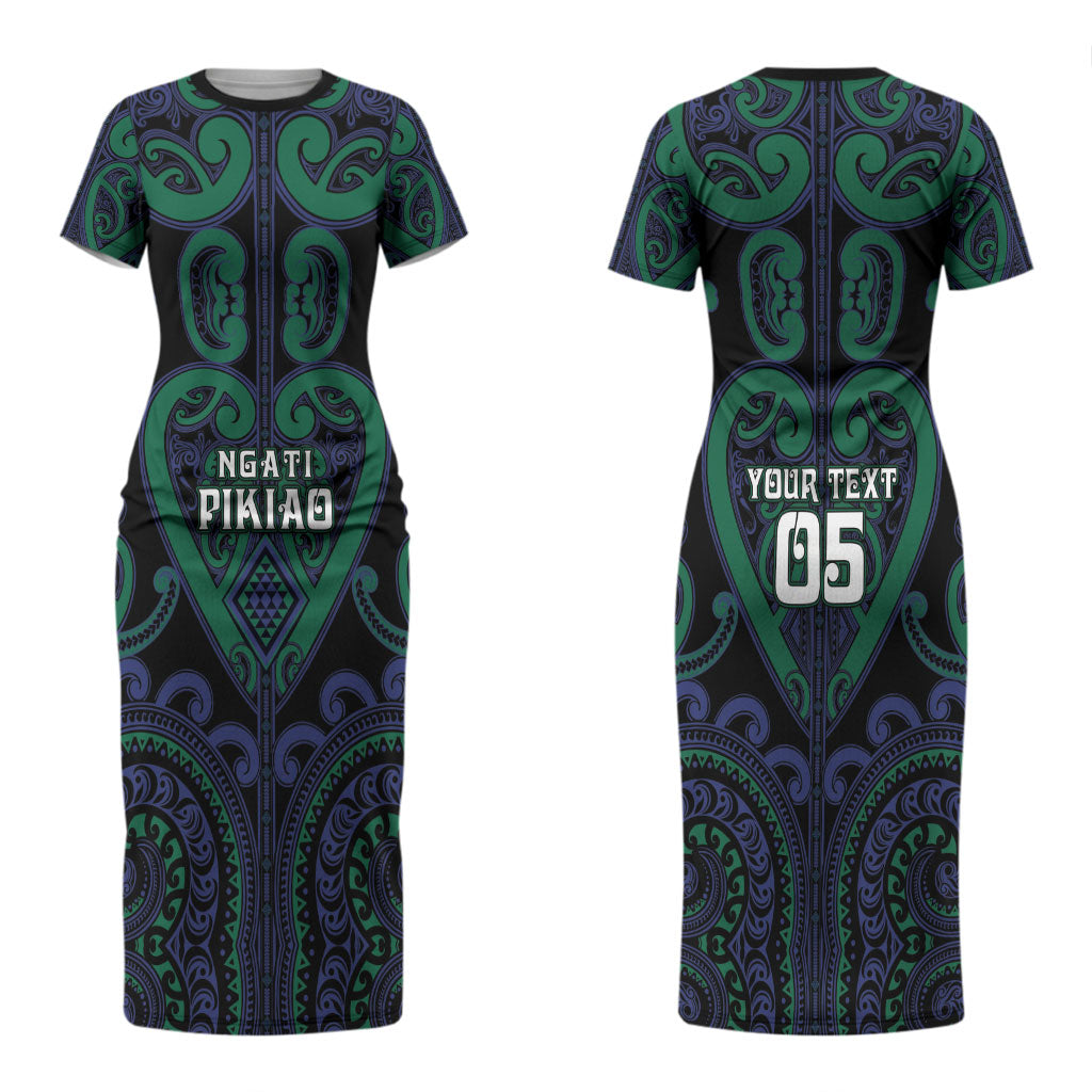 Custom Aotearoa Ngati Pikiao Couples Matching Short Sleeve Bodycon Dress and Long Sleeve Button Shirt Maori Tribal Pattern LT05 - Polynesian Pride