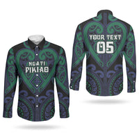 Custom Aotearoa Ngati Pikiao Couples Matching Summer Maxi Dress and Long Sleeve Button Shirt Maori Tribal Pattern LT05 - Polynesian Pride