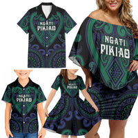 Custom Aotearoa Ngati Pikiao Family Matching Off Shoulder Short Dress and Hawaiian Shirt Maori Tribal Pattern LT05 - Polynesian Pride