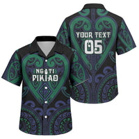 Custom Aotearoa Ngati Pikiao Family Matching Off Shoulder Short Dress and Hawaiian Shirt Maori Tribal Pattern LT05 Son's Shirt Green - Polynesian Pride