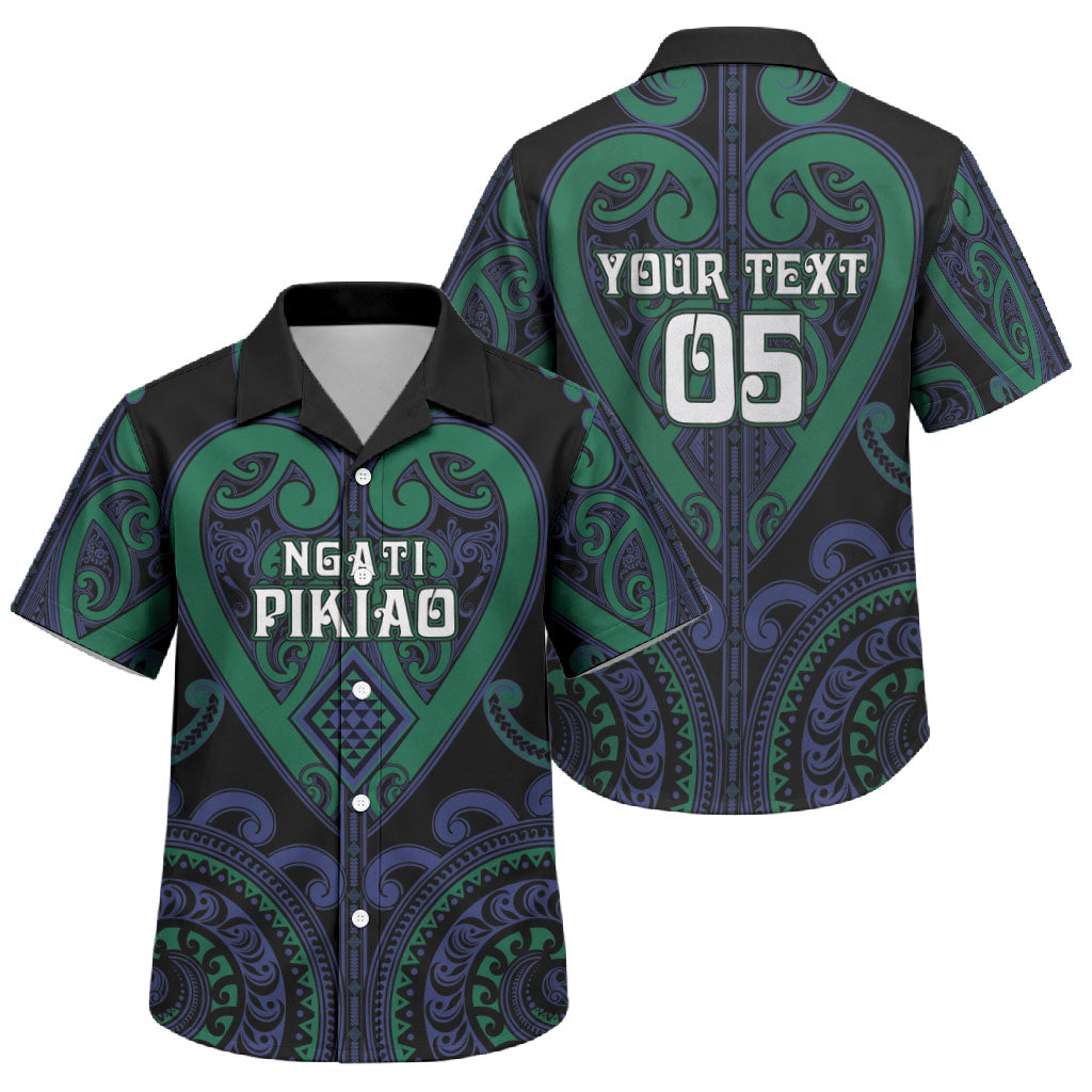 Custom Aotearoa Ngati Pikiao Family Matching Tank Maxi Dress and Hawaiian Shirt Maori Tribal Pattern LT05 Son's Shirt Green - Polynesian Pride